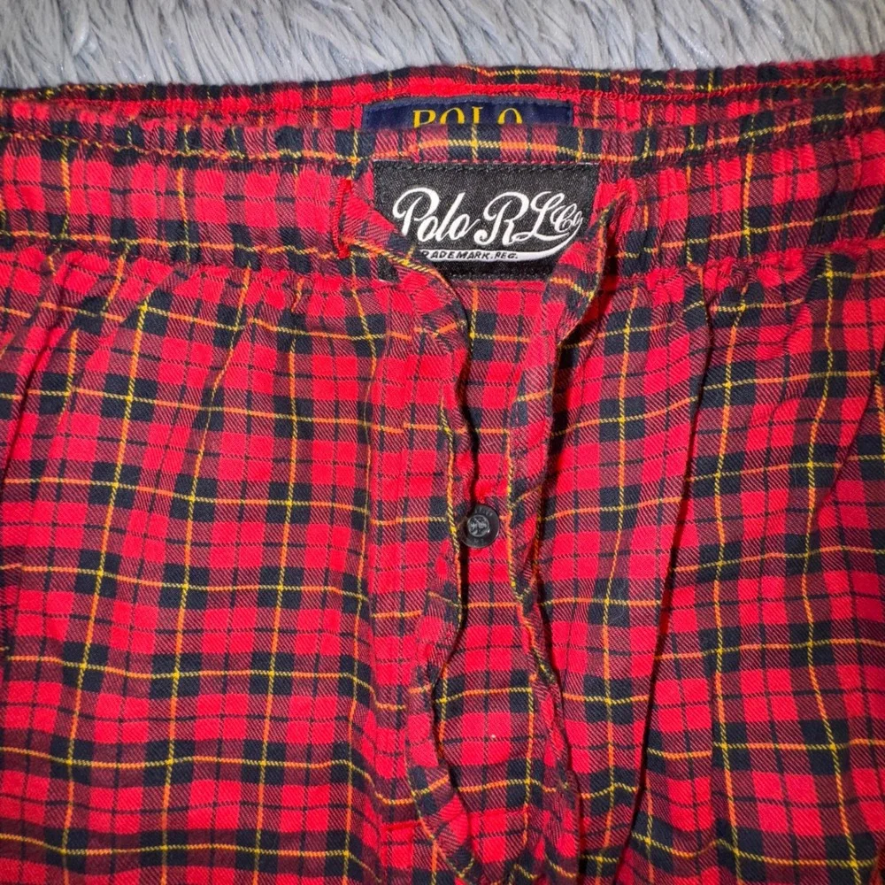 Polo Ralph Lauren Tartan Plaid Pajama Pants Sleepwear Pockets‎ Red Men's Medium